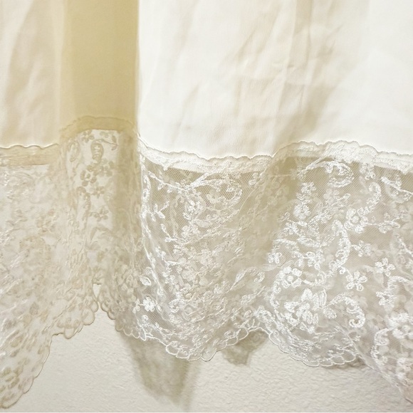 SIMONE ROCHA Lace-trimmed crepe de chine silk midi dress ivory cream size US 10 - Picture 9 of 11